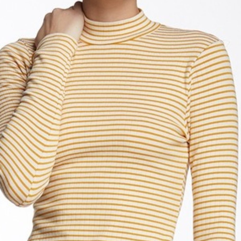 NWOT AMERICAN APPAREL Yellow Stripe Dress - Picture 3 of 3